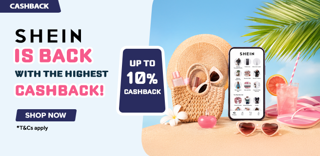Highest cashback for SHEIN is up to 10% in KSA Highest cashback for SHEIN is up to 15% in UAE
