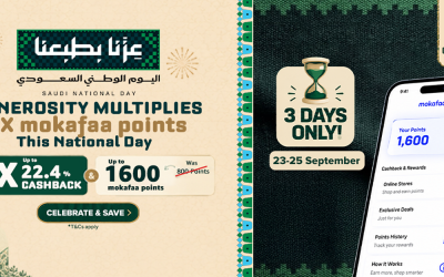 How to Earn Double Mokafaa Points with up to 1600 mokafaa points through ShopCash in Saudi National Day? Artboard 4